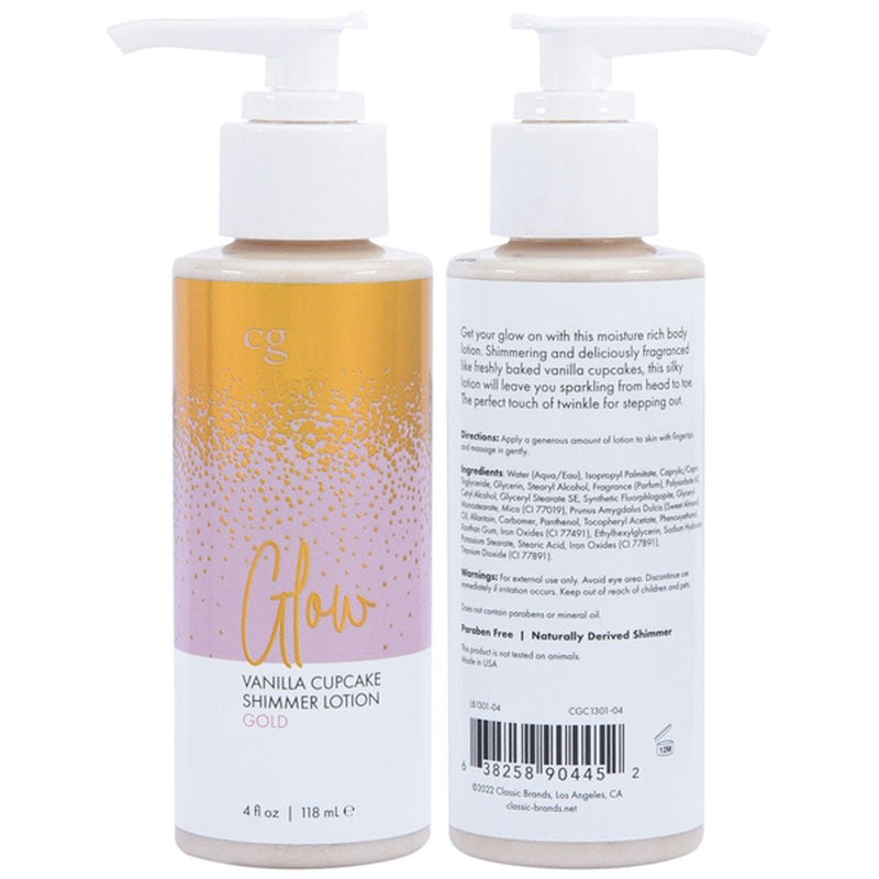 Classic Brands Glow Vanilla Cupcake Shimmer Lotion Gold 4 Oz