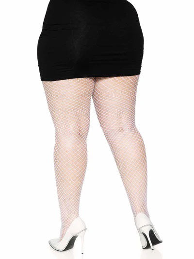 Leg Avenue Industrial Net Pantyhose 1x 2x White