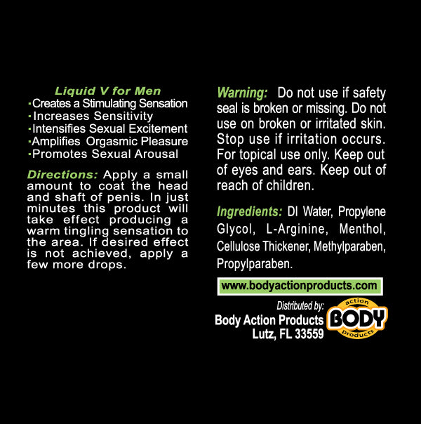 Body Action Liquid v for Men - 6 Pack Display