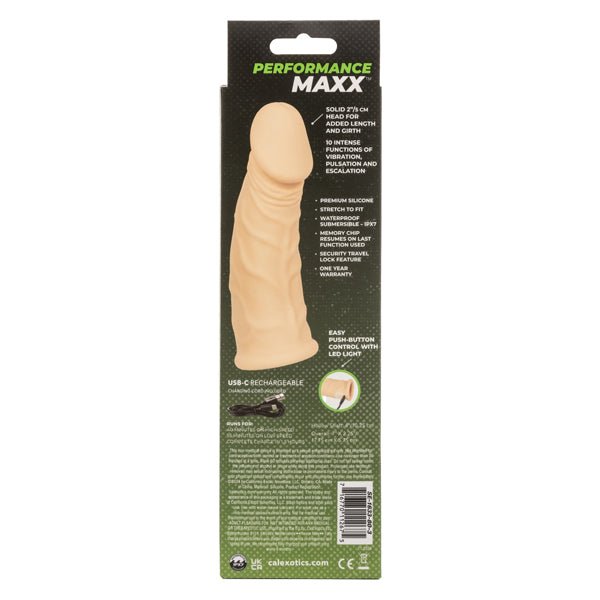 CalExotics Performance Maxx Rechargeable Vibrating Extension 7" - Ivory