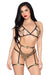 "Luxurious 3-Piece Bra and Harness Set With Pearl G-String - Os - Gold LA-89364OSGD"