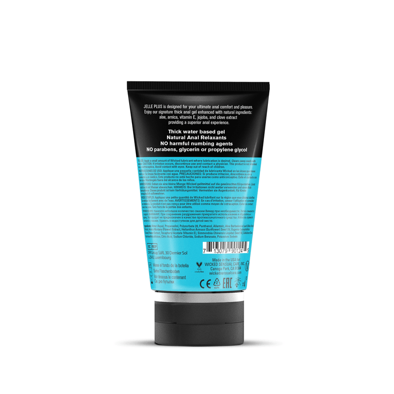 Wicked Sensual Care Aqua Jelle Plus - Anal Lubricant With Relaxants 4 Oz