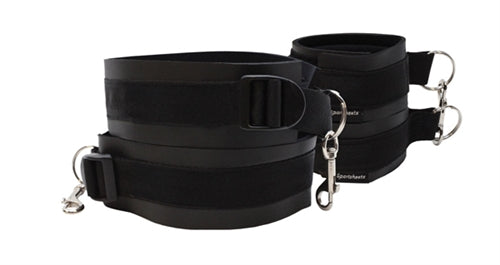Sportsheets Thigh and Wrist Cuff Set - Black