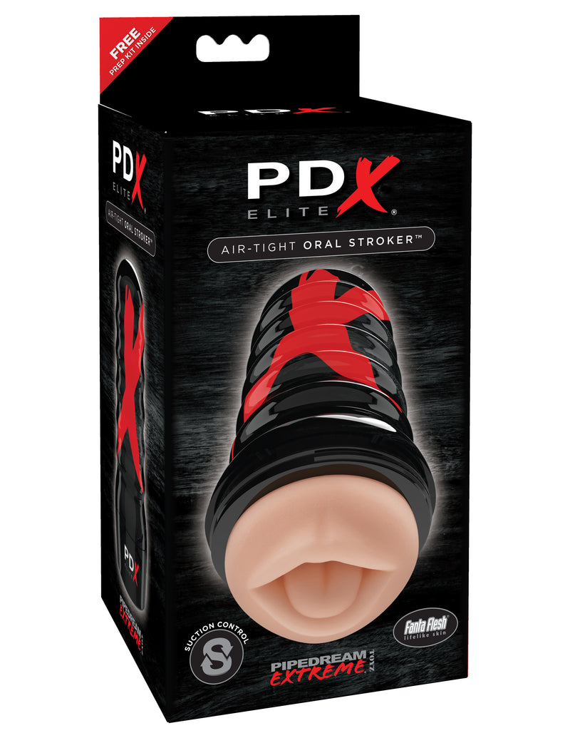Pipedream PDX Elite Air Tight Oral Stroker - Realistic Stroker Masturbator - Canister Masturbation Cup