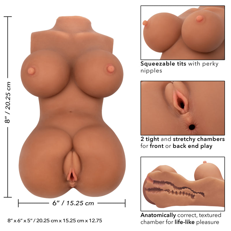 CalExotics Stroke It Body Banger - Brown - Stroker Masturbator - Realistic Body Part Stroker