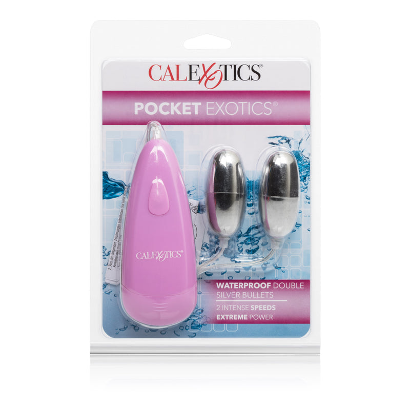 CalExotics Pocket Exotics Waterproof Double Silver Bullets - Pink