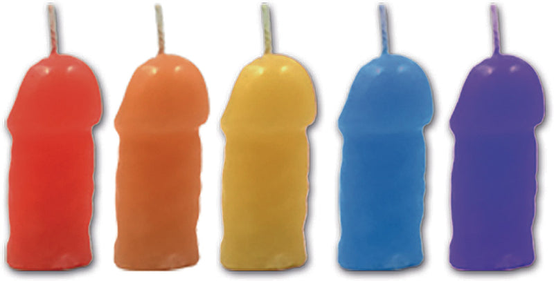 Hott Products Rainbow Pecker Party Candles - 5 Pack