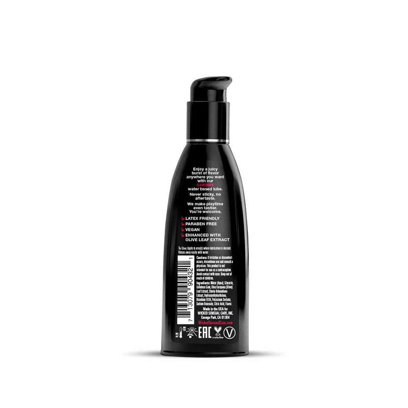 Wicked Sensual Care Aqua Cherry Flavored Water Based Intimate Lubricant - 4 Fl. Oz.