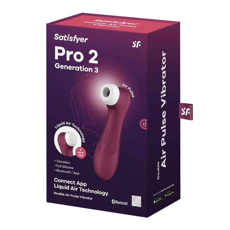 Satisfyer Satisfyer Pro 2 Generation 3 Connect App Liquid Air Technology - Wine Red