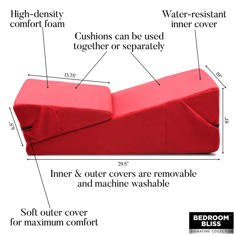 XR Brands Love Cushion Set Foam Wedge Pillow Set - Red