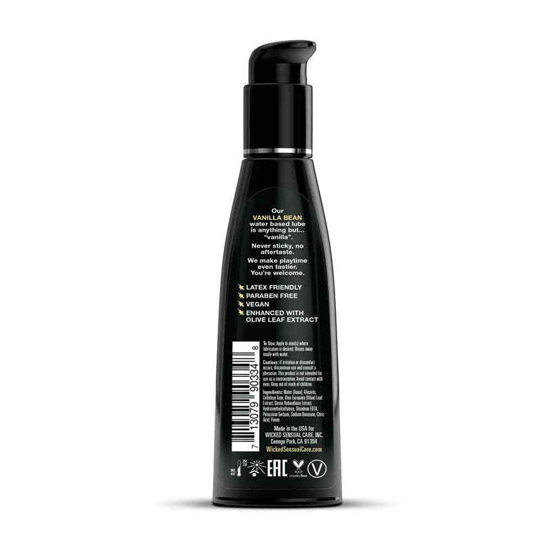 Wicked Sensual Care Aqua Vanilla Bean Flavored Water Based Intimate Lubricant - 4 Fl. Oz.