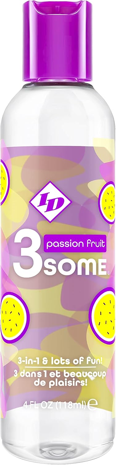 I.D. Lubricants 3some 3-in-1 Lubricant - Passion Fruit - 4 Fl. Oz.