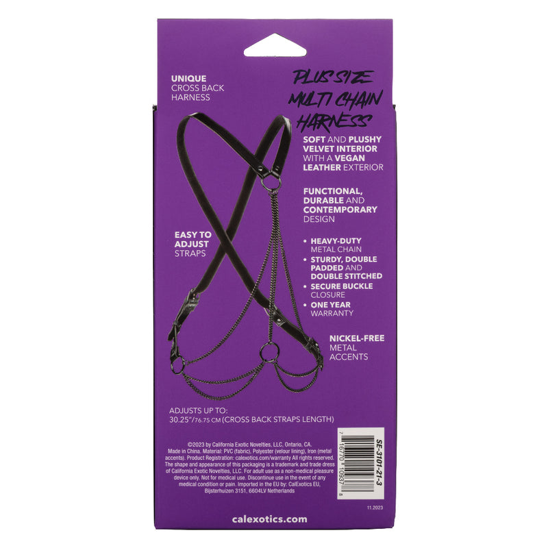 CalExotics Euphoria Collection Plus Size Multi Chain Harness - Black