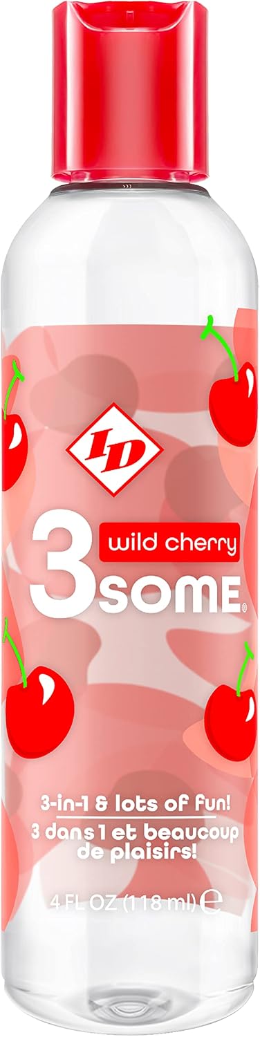 I.D. Lubricants 3some 3-in-1 Lubricant - Wild Cherry - 4 Fl. Oz.