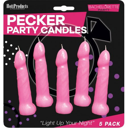Hott Products Bachelorette Pecker Party Pink Candles 5 Pack