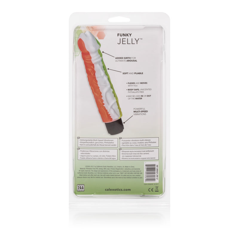 CalExotics Funky Jelly Vibe 8 Inches - Orange/green
