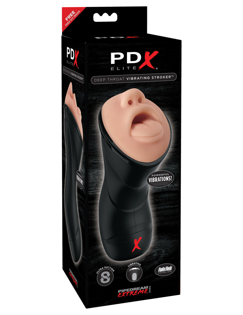 Pipedream PDX Elite Deep Throat Vibrating Stroker - Automatic Stroker Masturbator - Canister Masturbation Cup