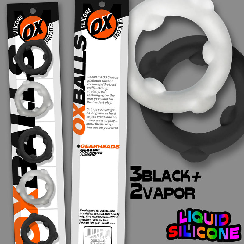 Oxballs Gearheads 5 Pack Spinner Rings - Black Vapor