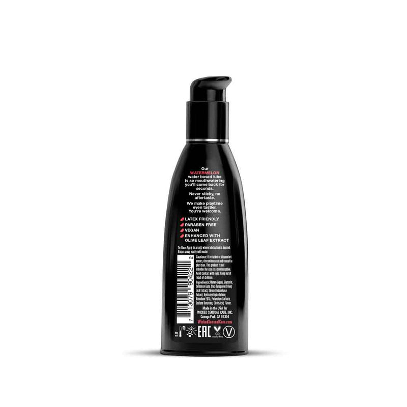 Wicked Sensual Care Aqua Watermelon Flavored Water Based Intimate Lubricant - 2 Fl. Oz.