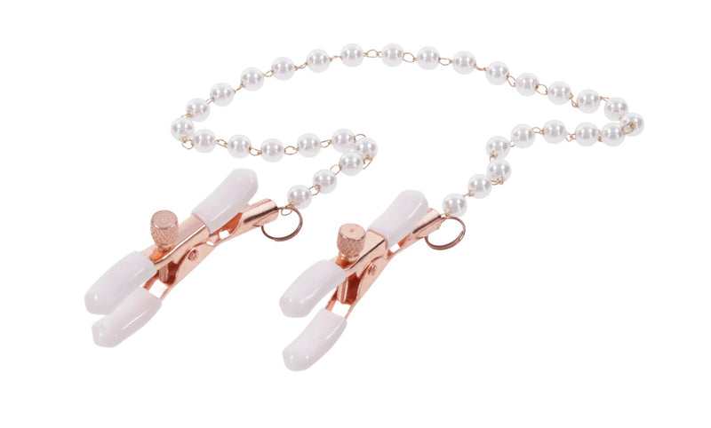 Sportsheets Peaches N Creame Pearl Nipple Clamps - Pink