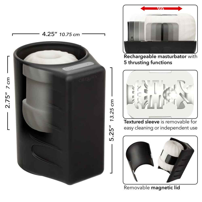 CalExotics Optimum Power - Power Thruster - Black - Automatic Stroker Masturbator - Canister Masturbation Cup