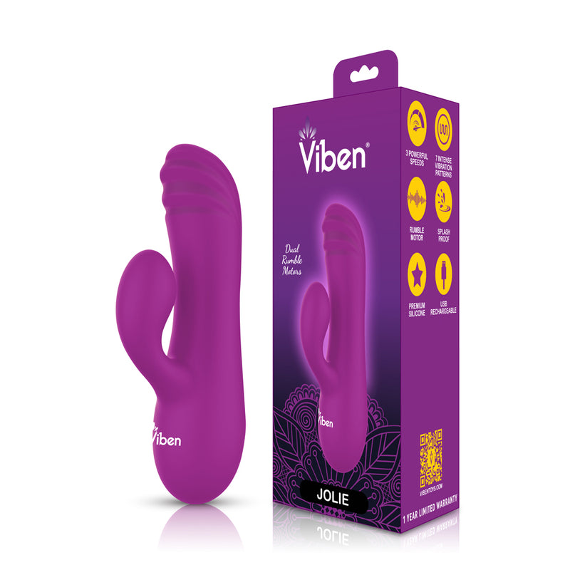 Viben Jolie Mini Pleasure Ridges Rabbit Vibe - Berry