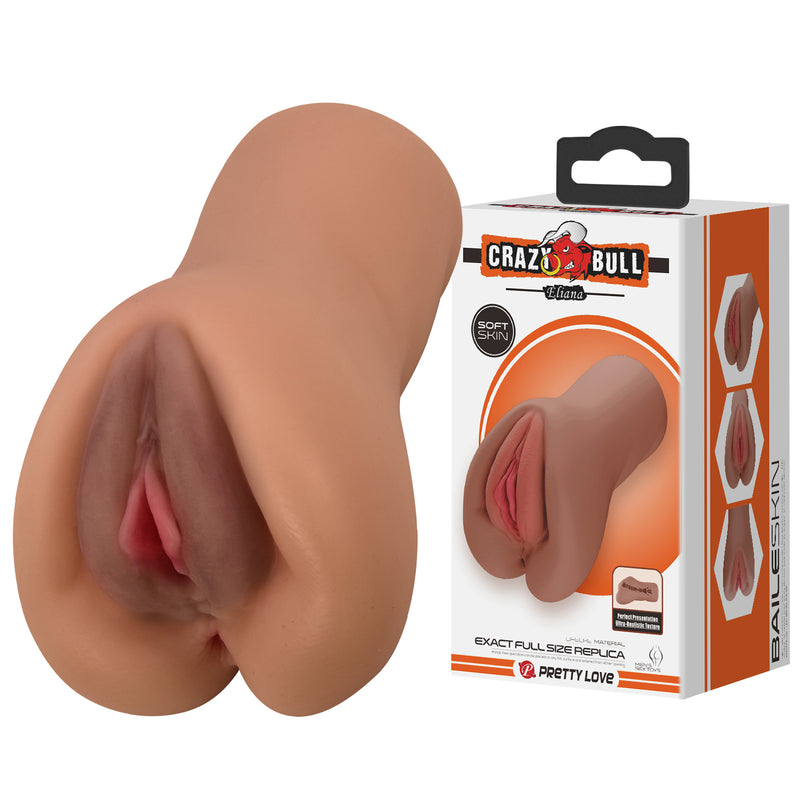Pretty Love Eliana Vagina Shaped Masturbator - Brown - Stroker Masturbator - Realistic Pocket Pussy