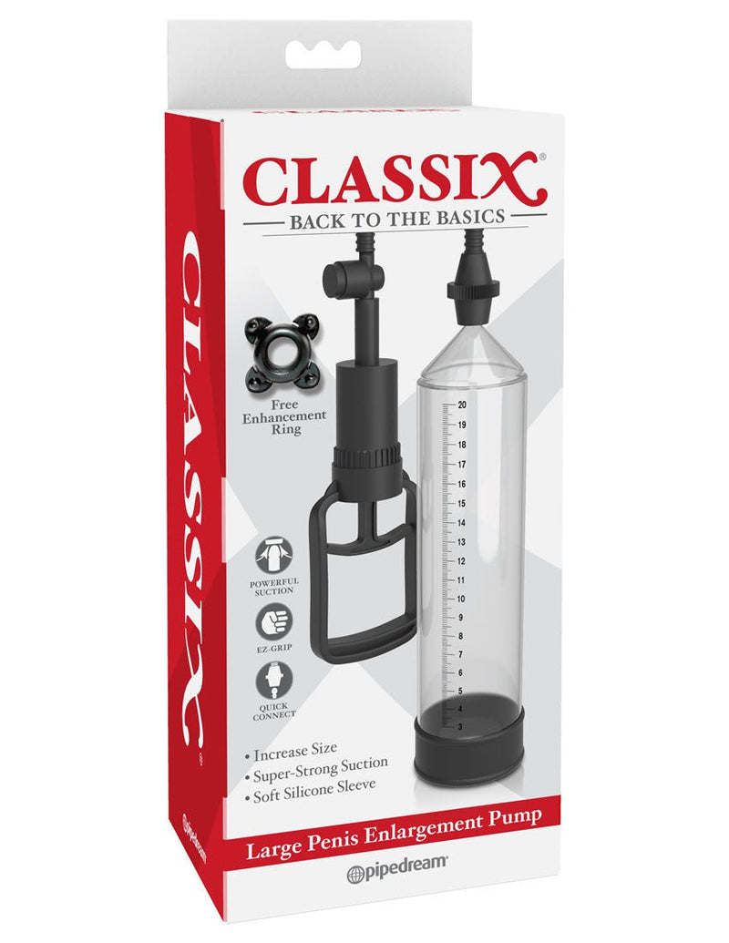 Pipedream Classix Large Penis Enlargement Pump - Penis Pump - With EZ Grip Pull Handle