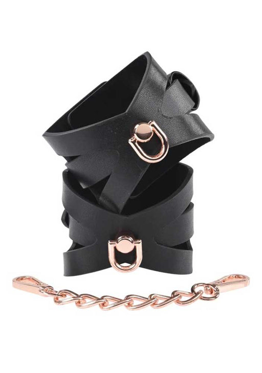 "Brat Handcuffs - Black / Rose Gold SS09840"