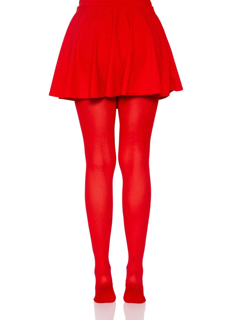 Leg Avenue Nylon Tights - One Size - Red