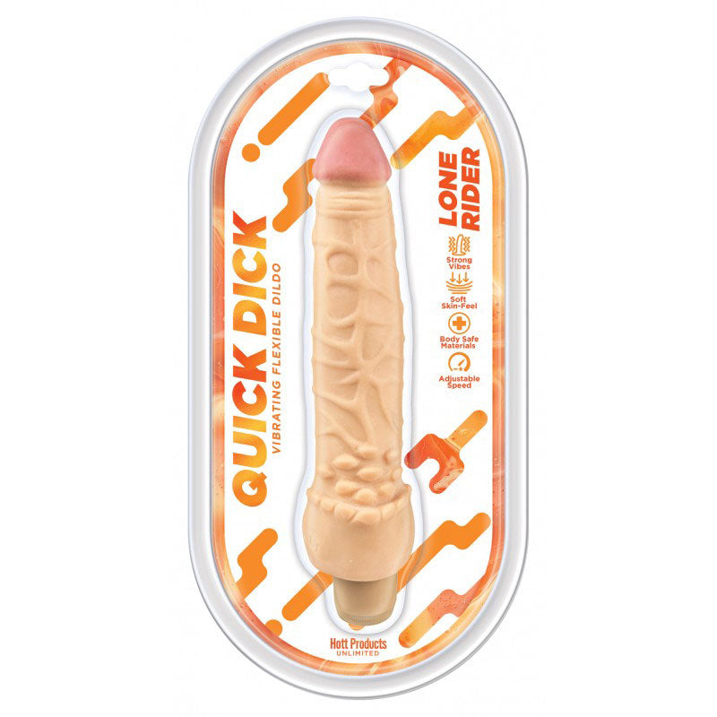Hott Products Lone Rider Quick Dick - Vibrating Flex Dildo - 6 Inch