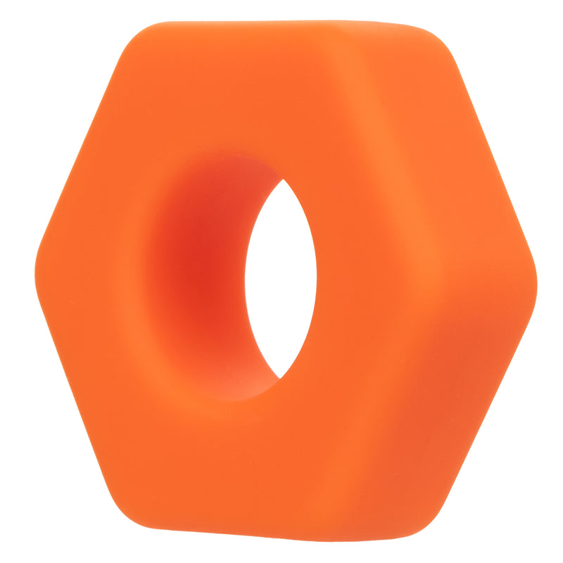 CalExotics Alpha Liquid Silicone Prolong Sexagon Ring - Orange
