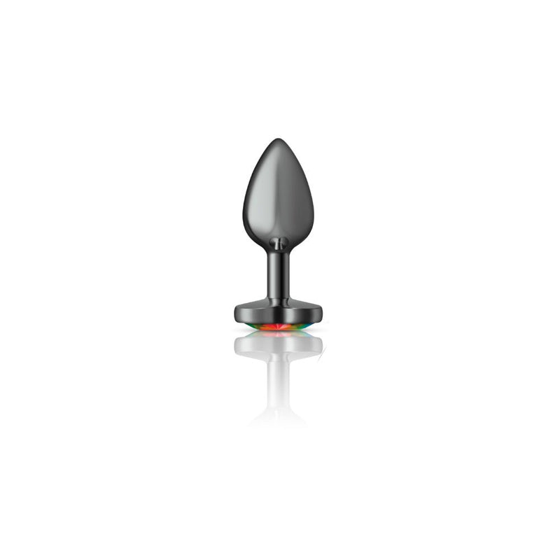 Viben Rainbow Heart Gem Gunmetal Metal Plug - Sm