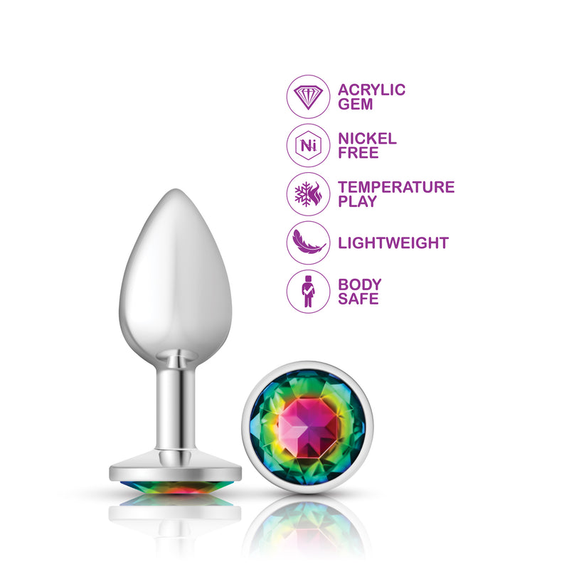 Viben Rainbow Round Gem Silver Metal Plug - Sm