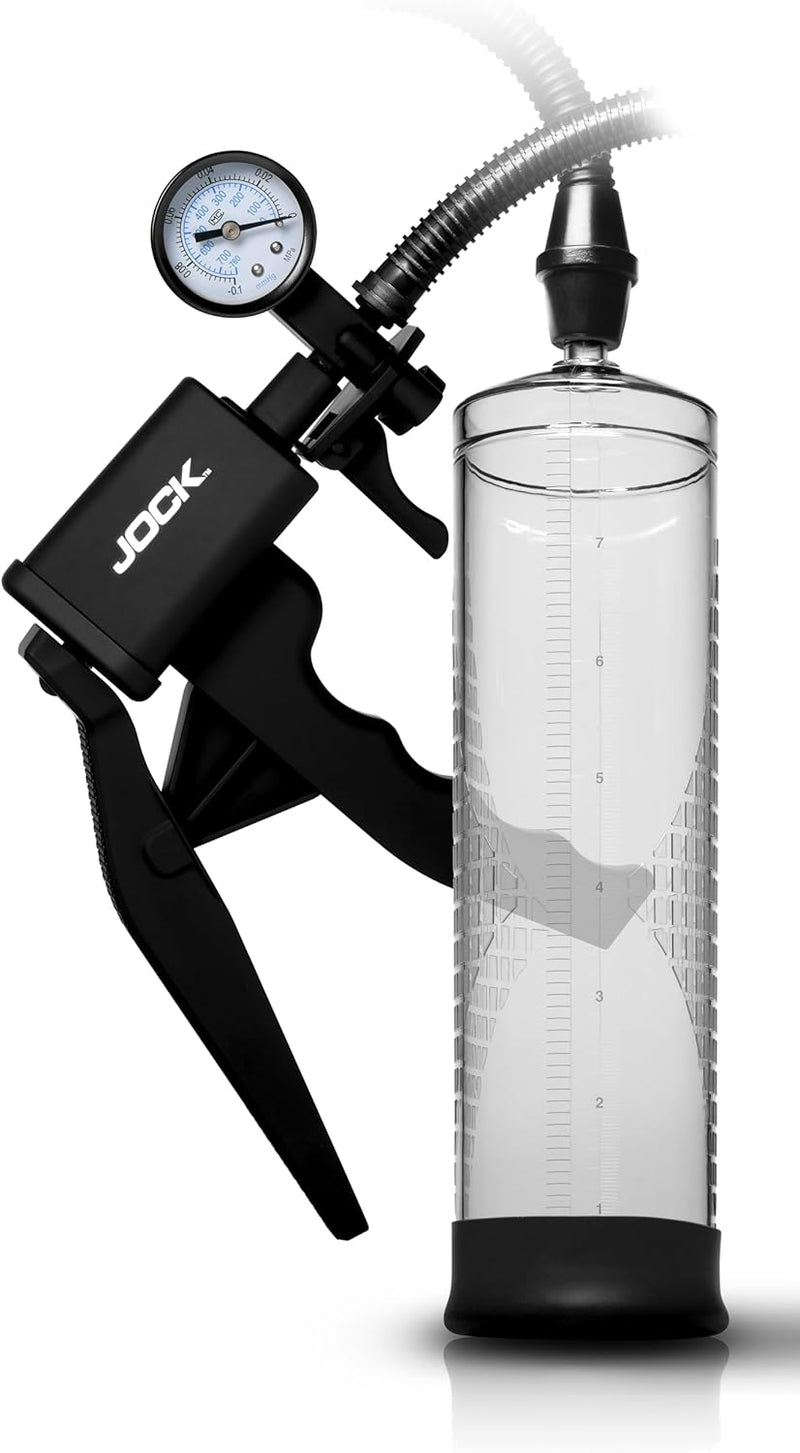 Curve Toys Pump Up Penis Pump With Gauge and Trigger Handle - Clear