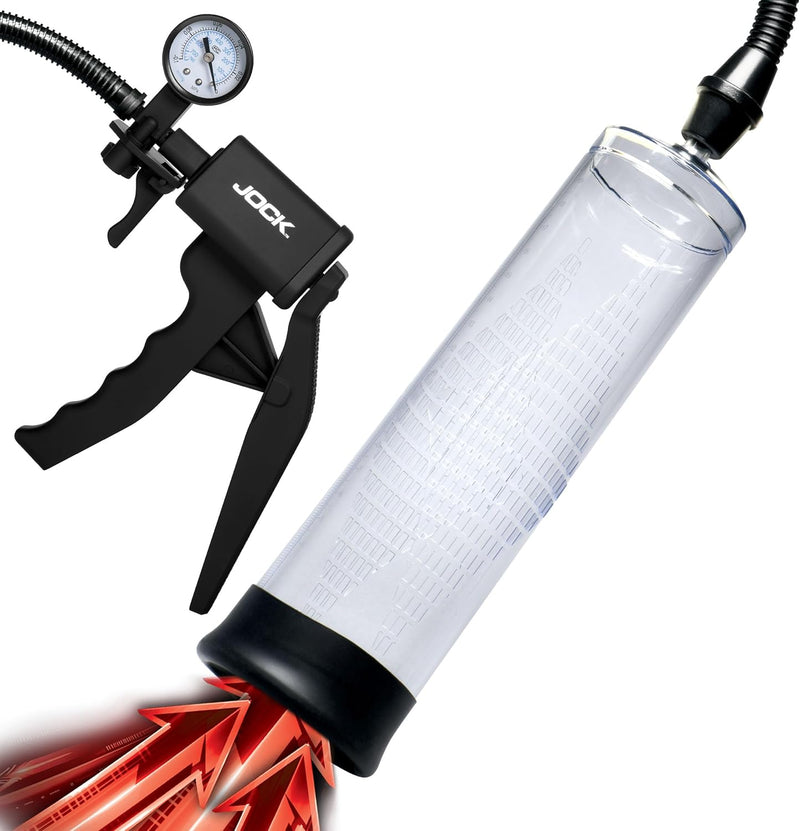 Curve Toys Pump Up Penis Pump With Gauge and Trigger Handle - Clear