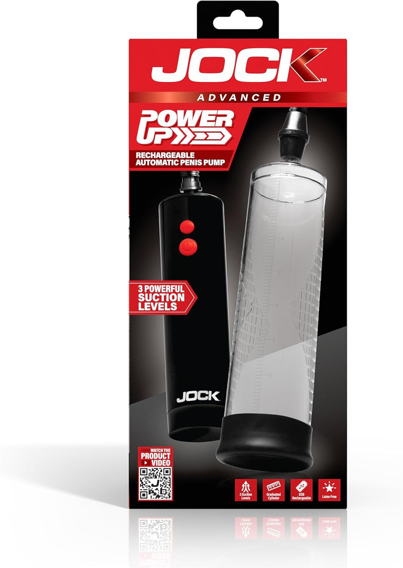 Curve Toys Power Up Rechargeable Automatic Penis Pump - Clear