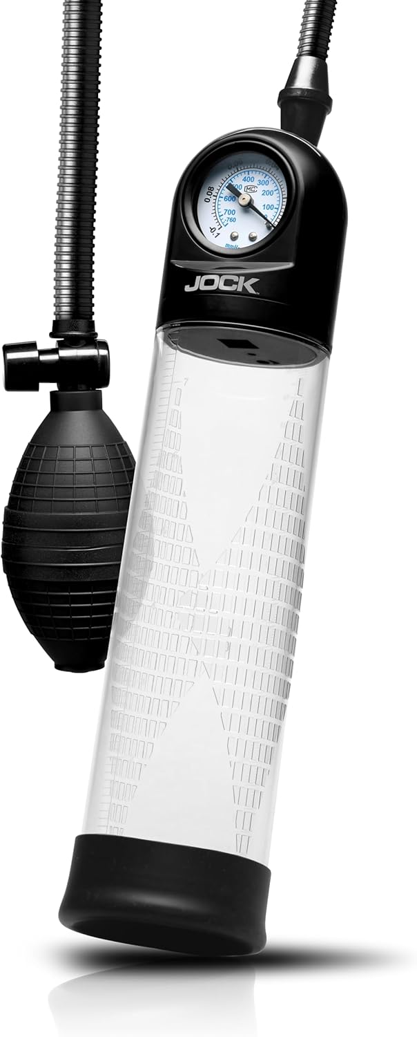 Curve Toys Pump Up Gauge Penis Pump With Bulb - Clear