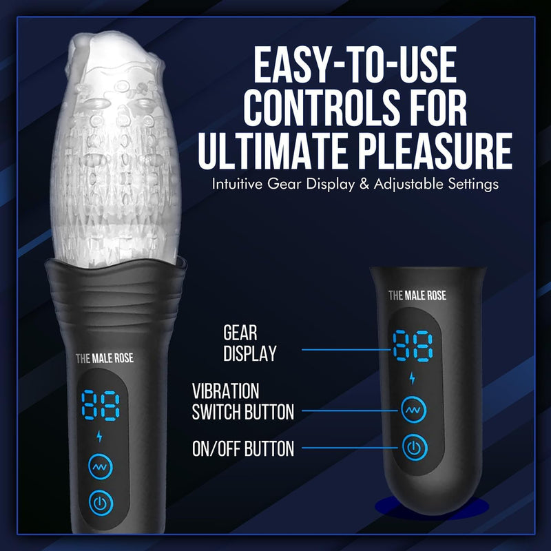 The Male Rose Pro - Automatic Stroker Masturbator - Canister Masturbation Cup