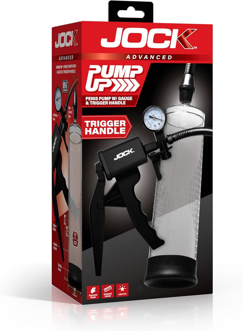 Curve Toys Pump Up Penis Pump With Gauge and Trigger Handle - Clear