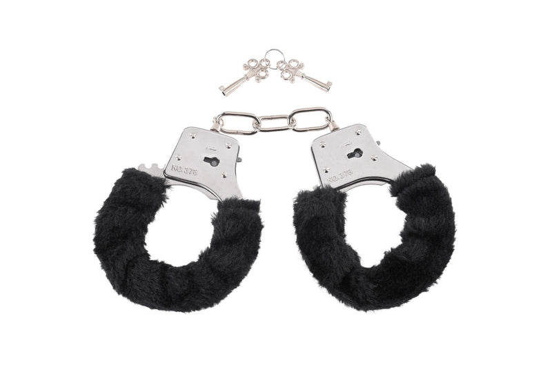 Sportsheets Sex and Mischief Furry Handcuffs - Black