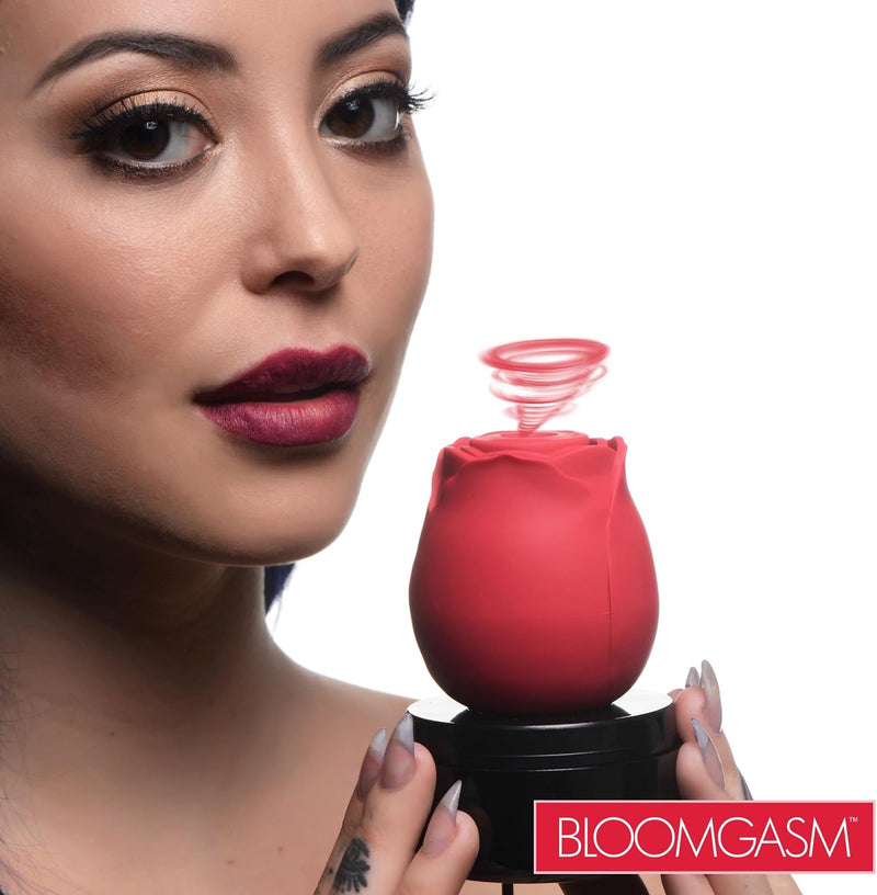 XR Brands Inmi - Bloomgasm Wild Rose Silicone Suction Stimulator - Red