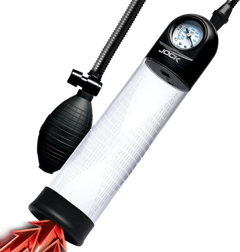 Curve Toys Pump Up Gauge Penis Pump With Bulb - Clear