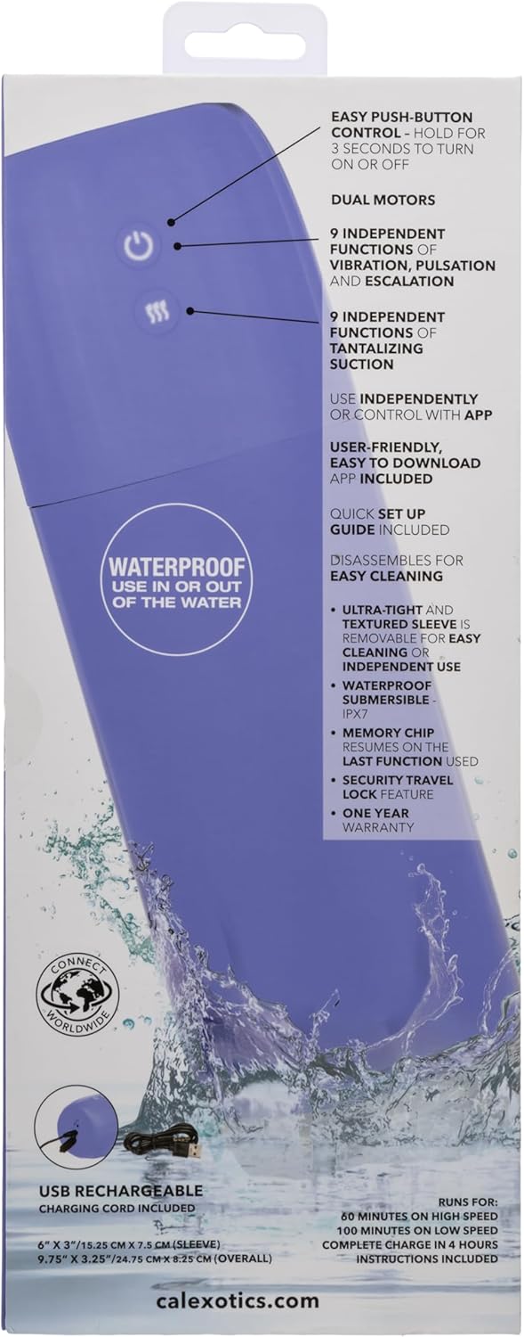 CalExotics Connect Stroker with Vibration and Suction - Purple - Stroker Masturbator - Canister Masturbation Cup