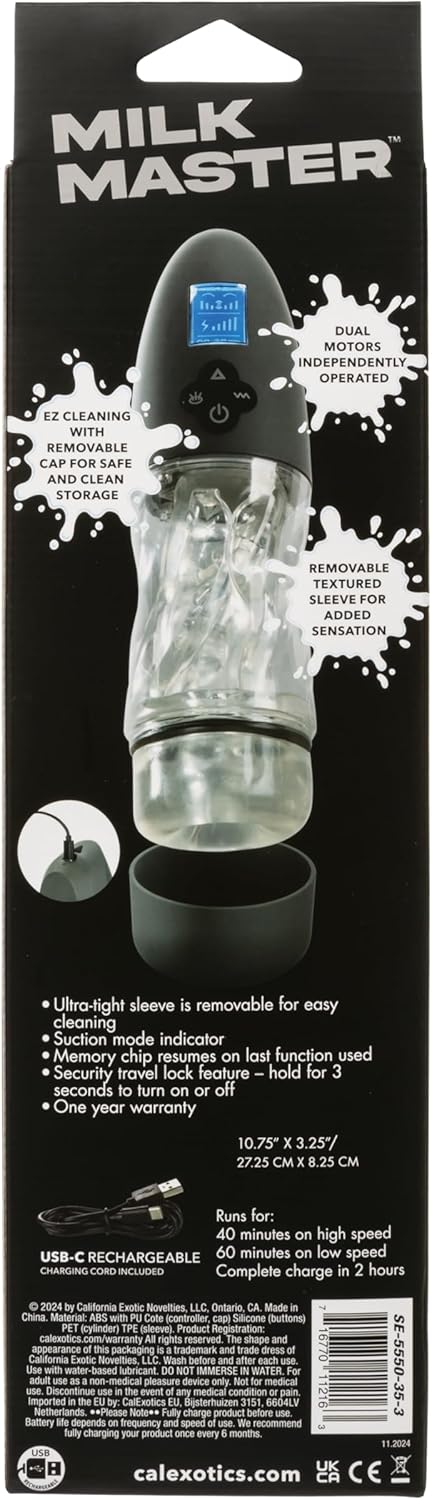 CalExotics Milk Master Extreme Automatic Milker - Black - Automatic Stroker Masturbator - Canister Masturbation Cup