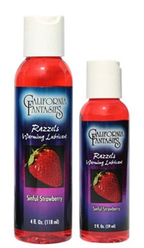California Fantasies Razzels Warming Lubricant - Sinful Strawberry - 2.5 Oz. Bottle