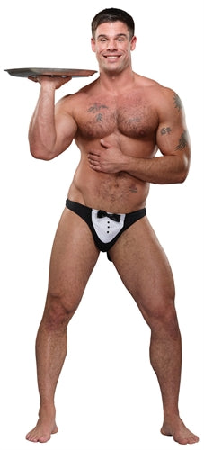 Male Power Maitre D Thong - One Size - Black