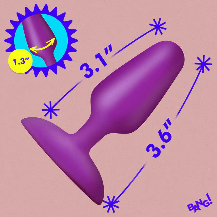 XR Brands Flexible Vibrating Silicone Butt Plug - Purple
