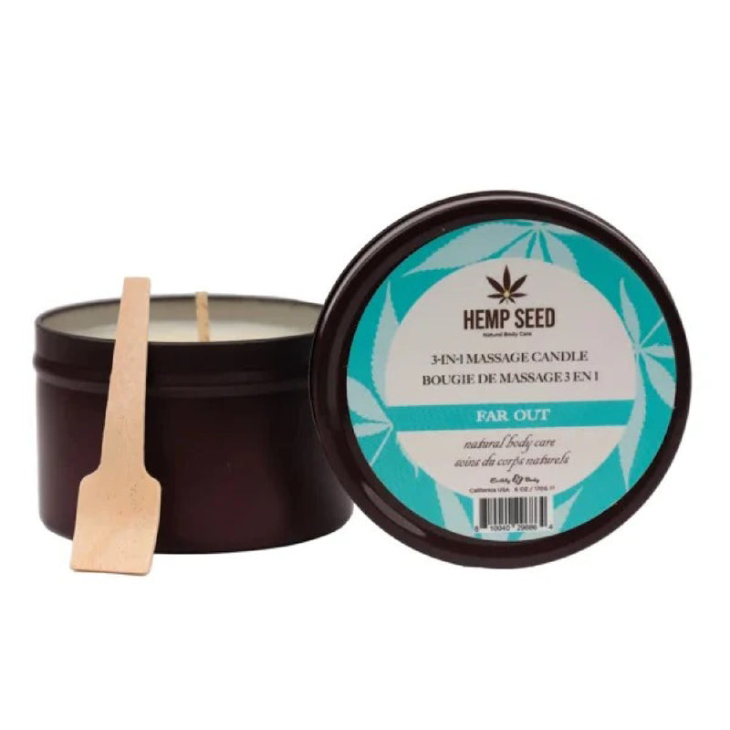 Earthly Body Hemp Seed 3-in-1 Massage Candle - Far Out 6 Oz
