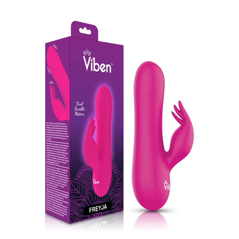 Viben Freyja Mini Triple Ticklers Rabbit Vibe - Hot Pink